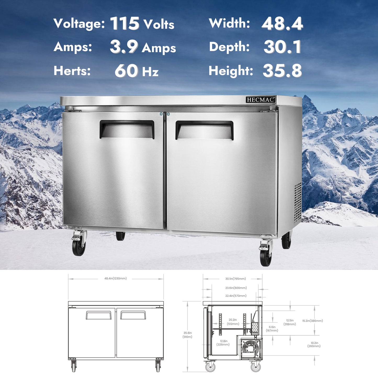HECMAC 48" Commercial Refrigerator