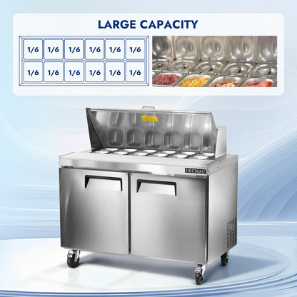 HECMAC 48" W Commercial Salad Prep Table