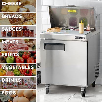 HECMAC 27" W Commercial Salad Prep Table