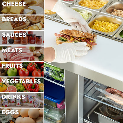 HECMAC 36" W Commercial Salad Prep Table - Mega