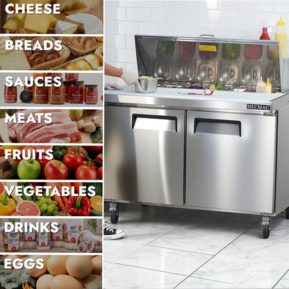 HECMAC 48" W Commercial Salad Prep Table - Mega