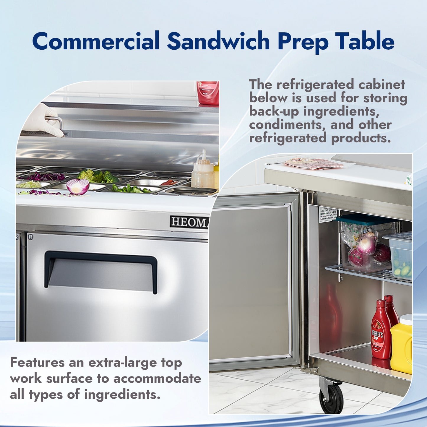 HECMAC 60" W Commercial Salad Prep Table - Mega