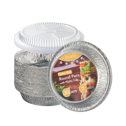 Round Aluminum Foil Pans with Clear Lids