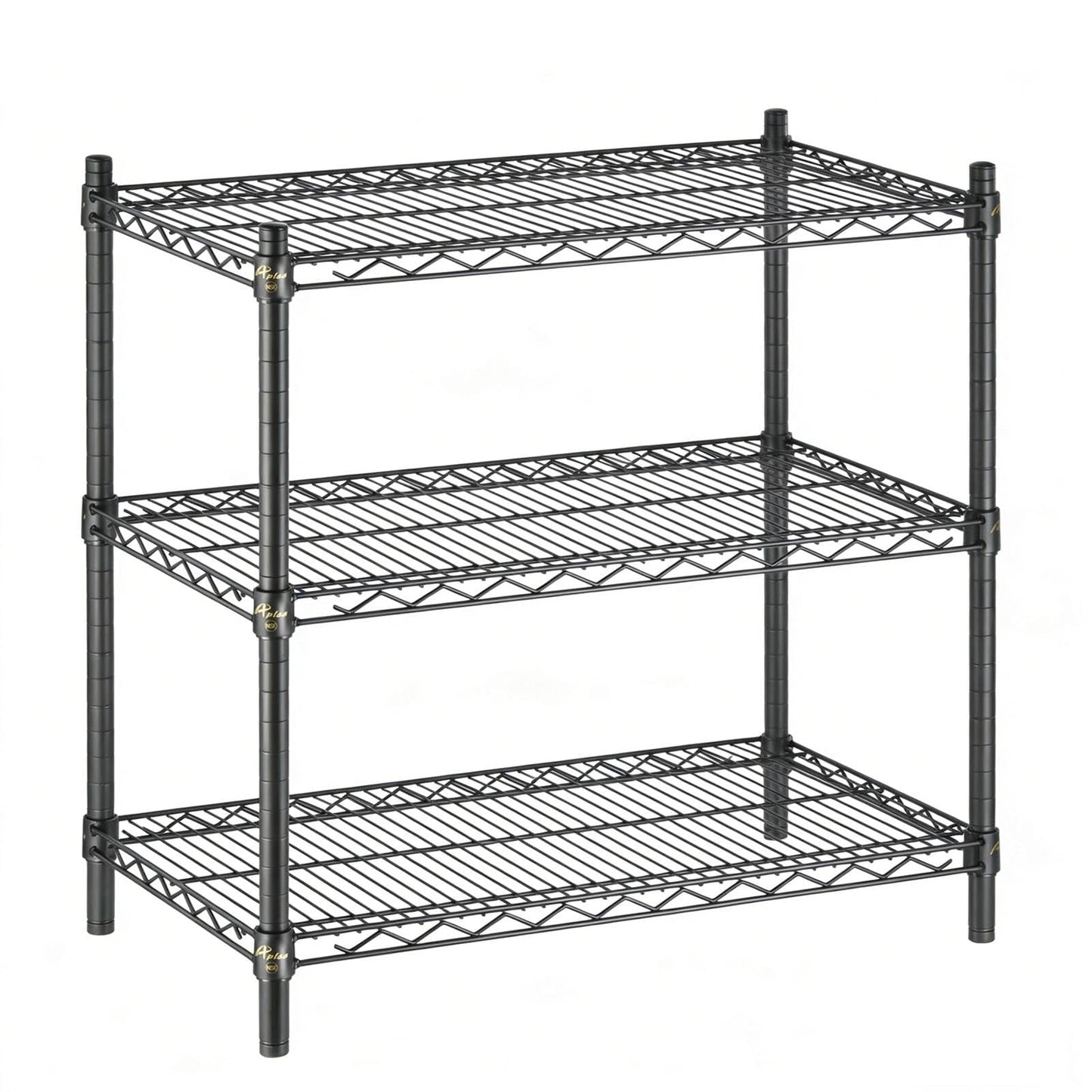Black Heavy Duty Wire Shelving with 3 Tier Shelves