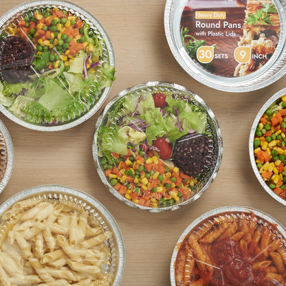 Round Aluminum Foil Pans with Clear Lids