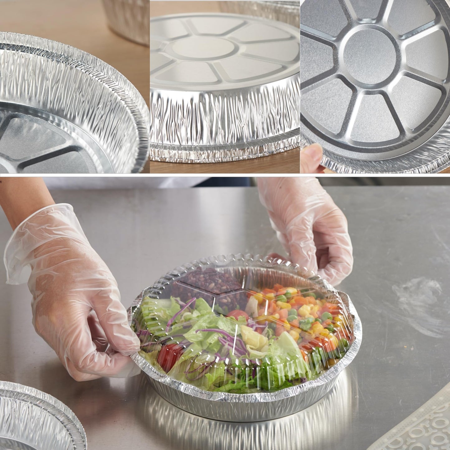 Round Aluminum Foil Pans with Clear Lids