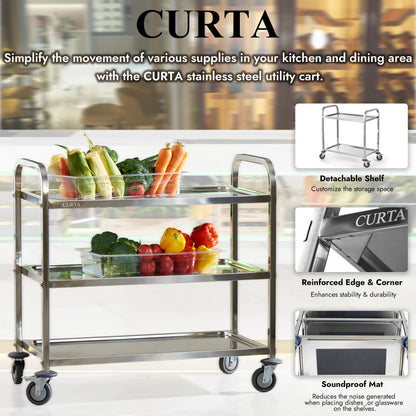 Stainless Steel Serving Trolley