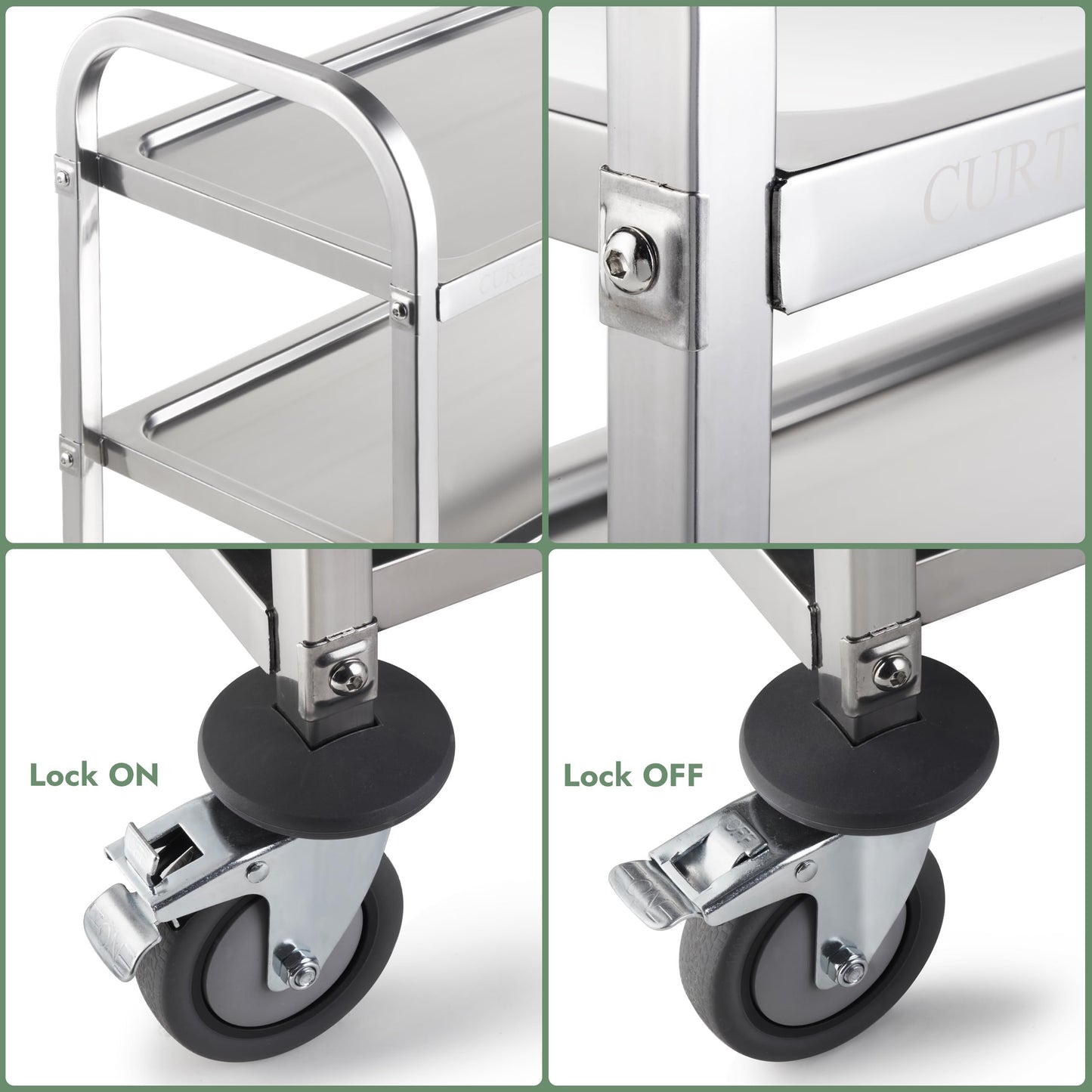 Stainless Steel Serving Trolley