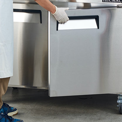 HECMAC 36" Commercial Refrigerator, 9.68 Cu.ft Worktop Undercounter Fridge with 2 Solid Door, 33~40℉, 18-8 Stainless Steel Interior, ETL&NSF/ANSI 7 for Restaurant, Bar, Shop, Kitchen Use